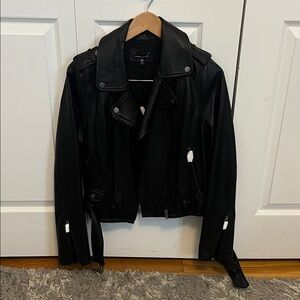 NWT Black Leather Women's Jacket - size 6
